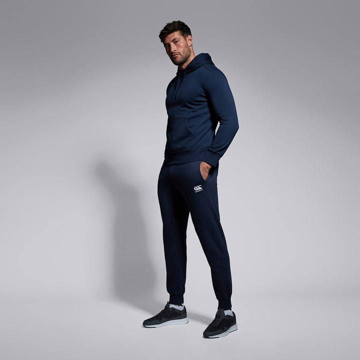 Pantaloni con polsini affusolati in pile Canterbury blu navy