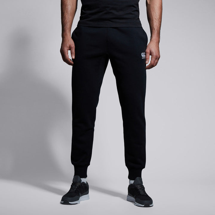 Pantaloni con polsini in pile affusolato Canterbury neri