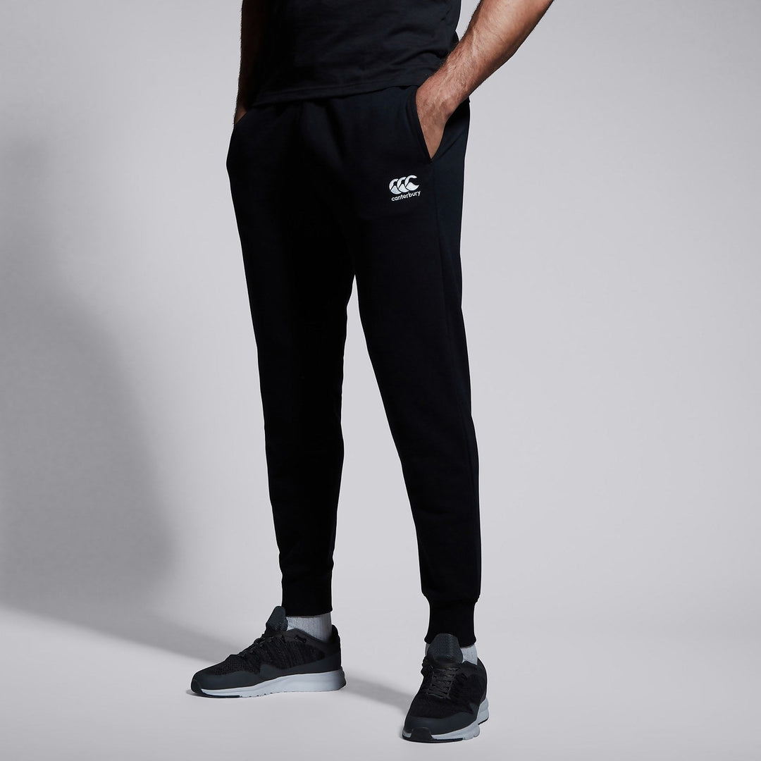Pantaloni con polsini in pile affusolato Canterbury neri