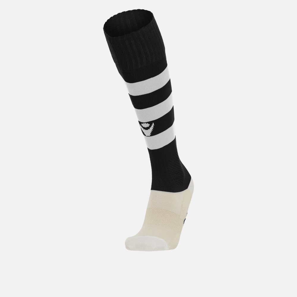 Chaussettes de rugby Macron Hoops Noir/Blanc