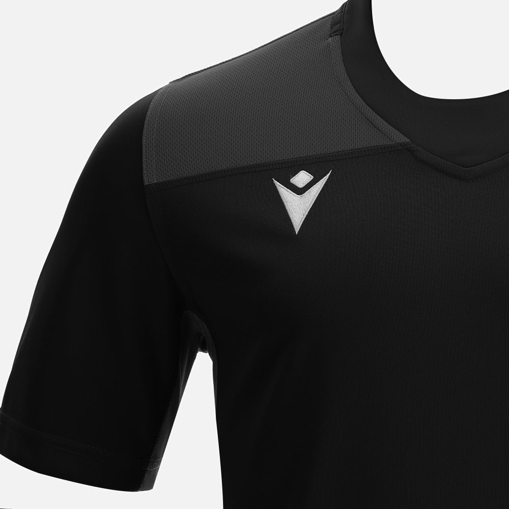 Maglia da rugby Macron Peridot nera per bambini