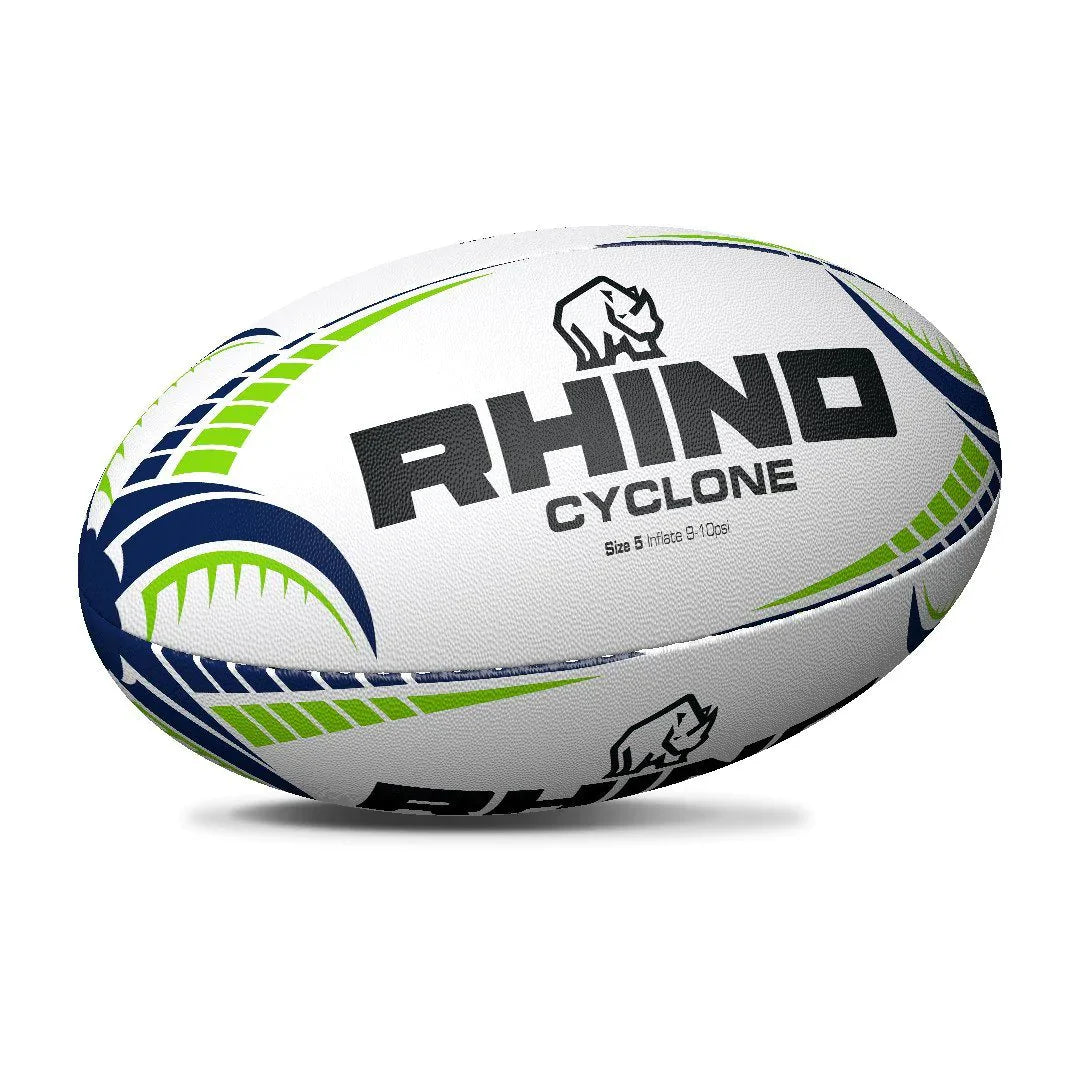 Ballon de rugby Rhino Cyclone blanc taille 4