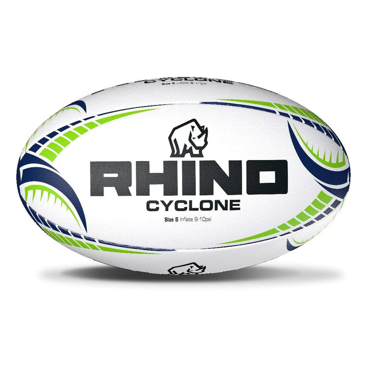 Ballon de rugby Rhino Cyclone blanc taille 4