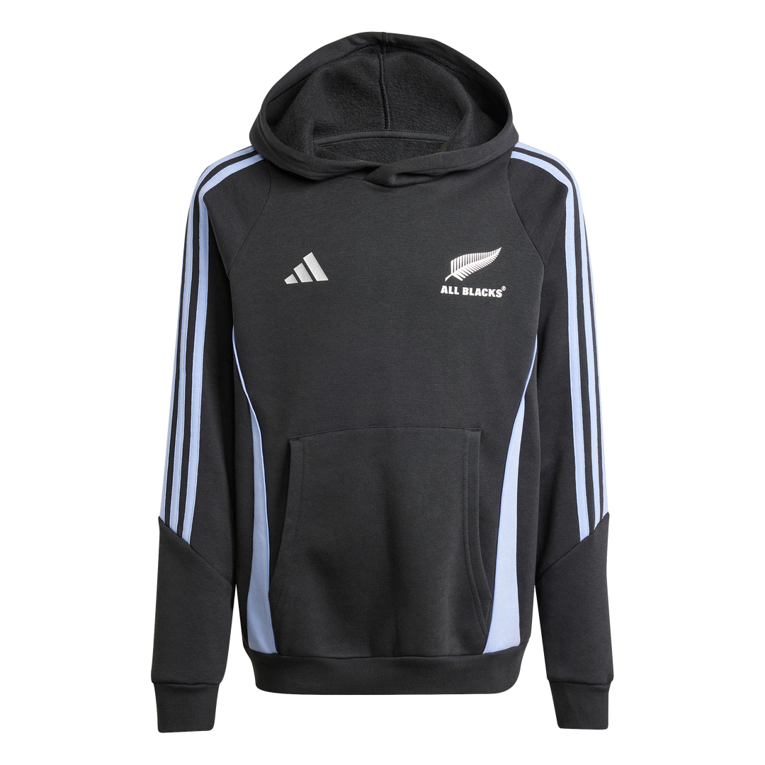 Felpa con cappuccio da rugby Adidas All Blacks per bambini, blu scintilla