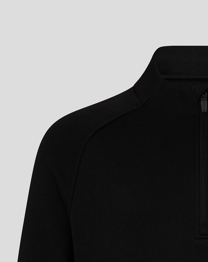Castore Adapt Long Sleeve Cotton Fleece Quarter Zip Sweatshirt Men Black