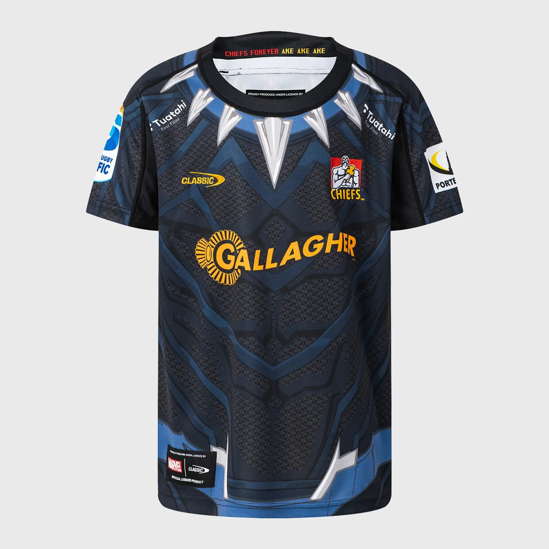 Classic Chiefs Black Panther Replica Rugby Shirt Kids