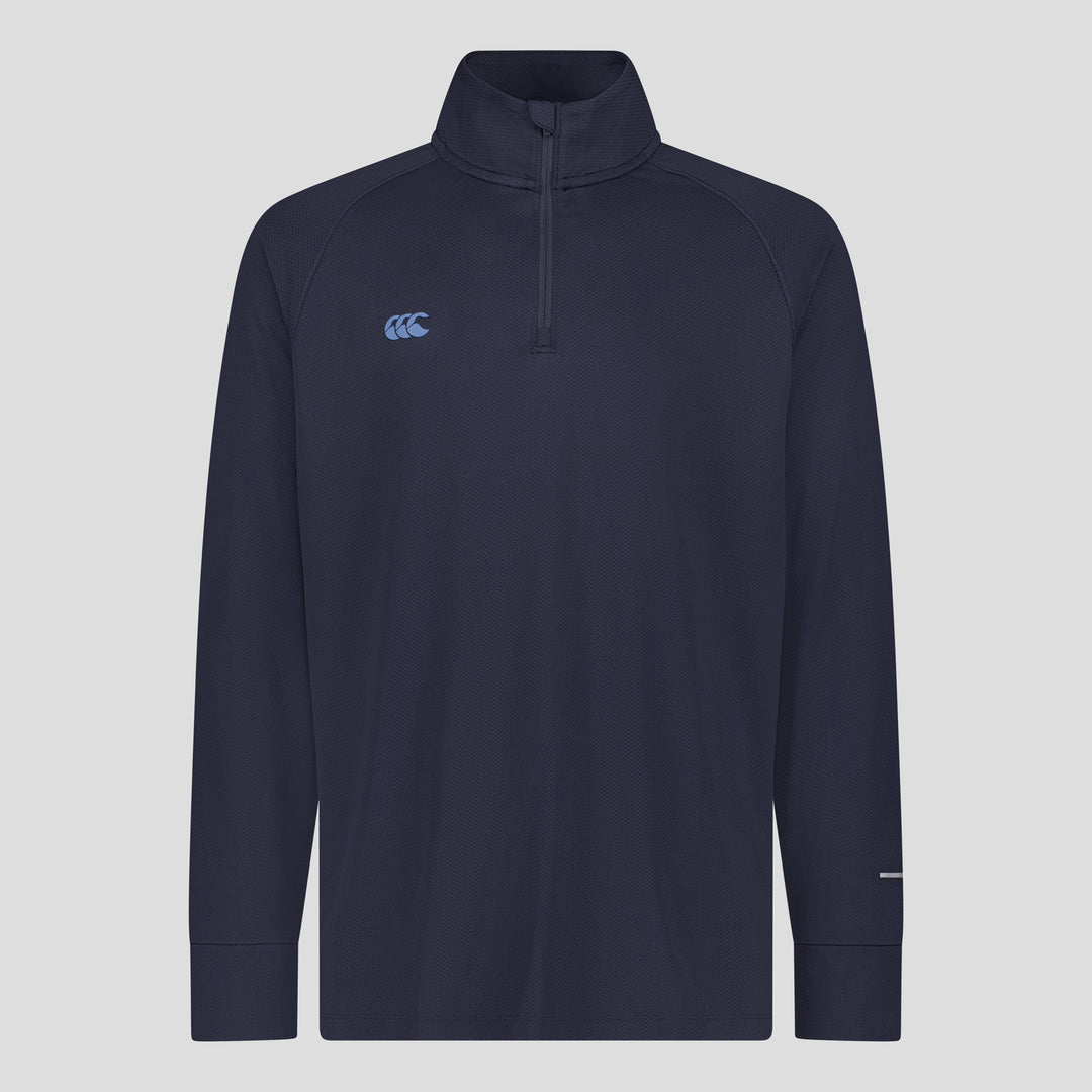 Haut d'entraînement Canterbury Tempo+ 1/4 Zip pour homme, bleu marine 
