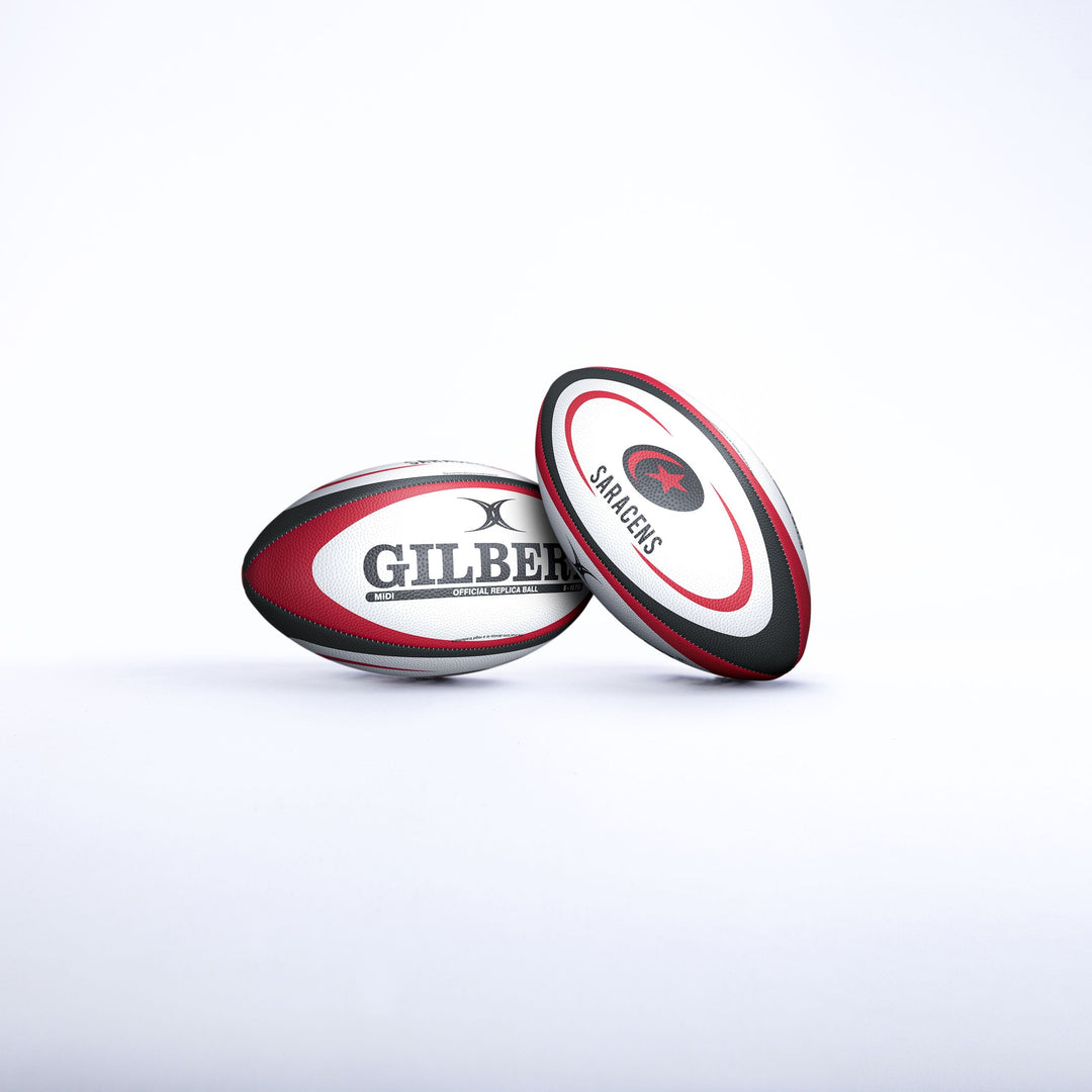 Gilbert Saracens Replica Midi Rugby Ball
