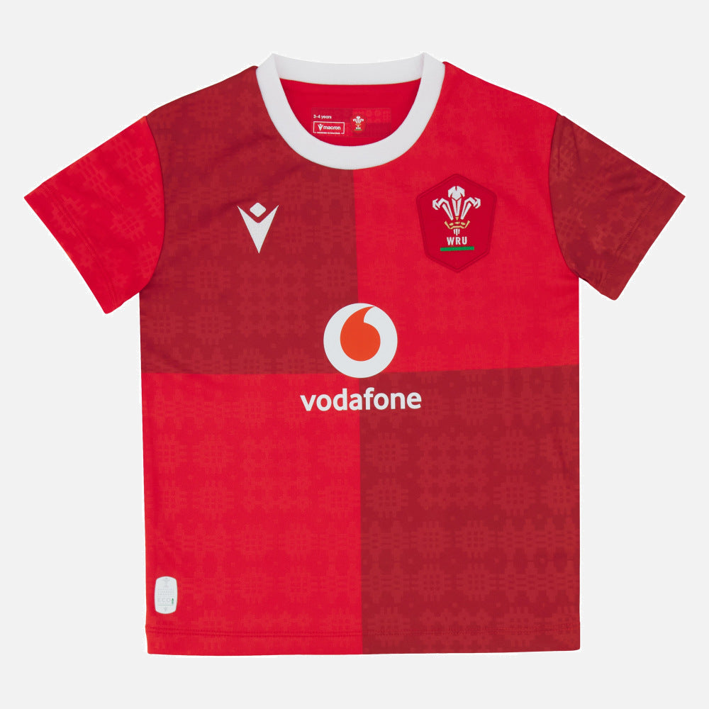 Macron Wales Rugby Replica Home Shirt 2025/26 Kids