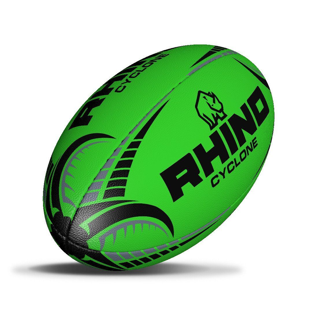 Ballon de rugby Rhino Cyclone vert fluo taille 5