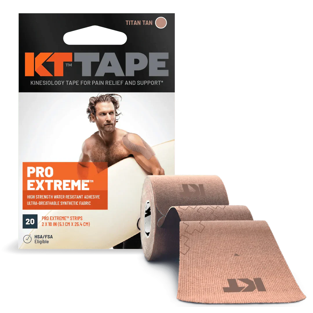 KT Tape Pro Extreme Voorgesneden (5 x 25 cm) – 20 pièces – 5 mètres