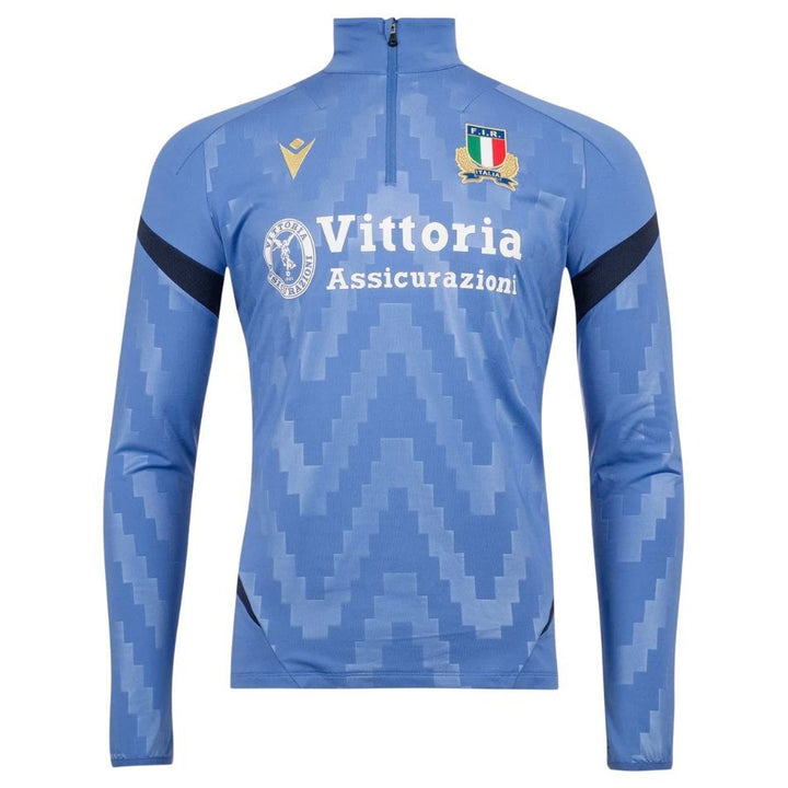 Macron Italy Rugby 1/4 Zip Training Top Men